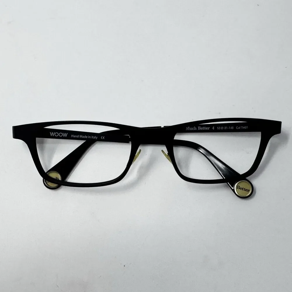 WOOW Much Better 4 TM01 Eyeglass Frames Black 53-21-145 Hand Made in Italy